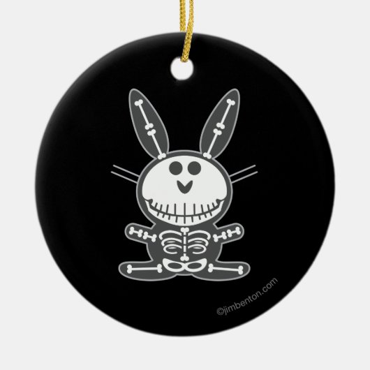 Skeleton Bunny Keramisch Ornament (Voorkant)
