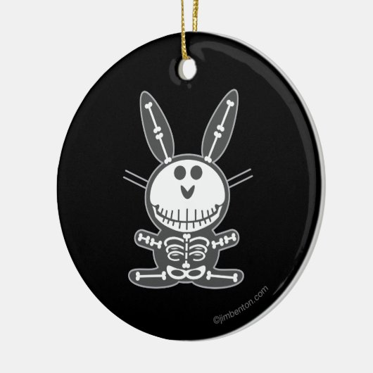 Skeleton Bunny Keramisch Ornament (Links)