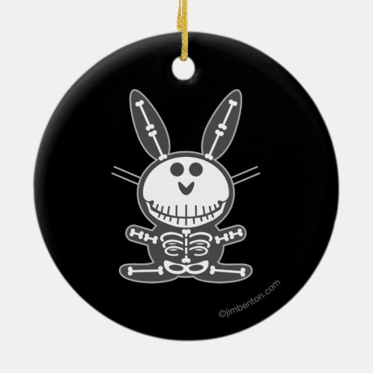 Skeleton Bunny Keramisch Ornament (Achterkant)