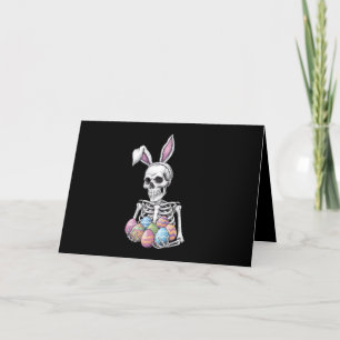 Skeleton Bunny met paaseieren Grappig Konijn Bedankkaart