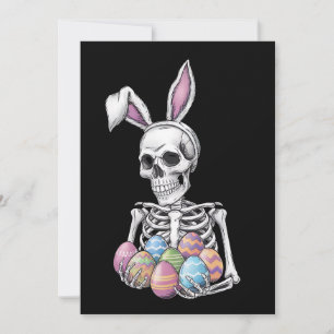 Skeleton Bunny met paaseieren Grappig Konijn Kaart