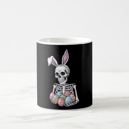 Skeleton Bunny met paaseieren Grappig Konijn Koffiemok (Center)