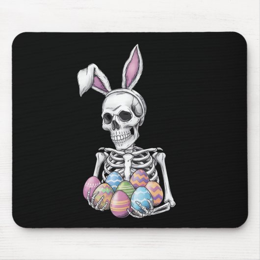 Skeleton Bunny met paaseieren Grappig Konijn Muismat (Voorkant)