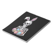 Skeleton Bunny met paaseieren Grappig Konijn Notitieblok (Linkerzijde)