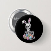 Skeleton Bunny met paaseieren Grappig Konijn Ronde Button 5,7 Cm (Voorkant /achterkant)