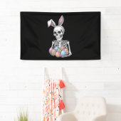Skeleton Bunny met paaseieren Grappig Konijn Spandoek (Insitu)