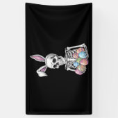 Skeleton Bunny met paaseieren Grappig Konijn Spandoek (Verticaal)