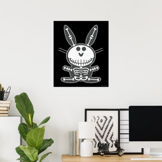 Skeleton Bunny Poster (Thuiskantoor)