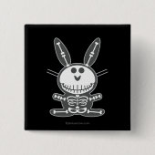 Skeleton Bunny Vierkante Button 5,1 Cm (Voorkant)