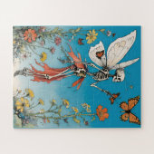 Skeleton Butterfly Fairy met Wildflowers Legpuzzel (Horizontaal)