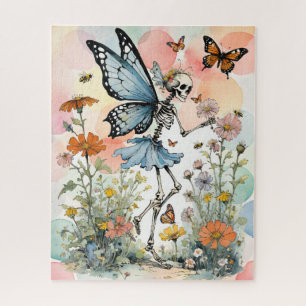 Skeleton Butterfly Fairy met Wildflowers Legpuzzel