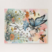 Skeleton Butterfly Fairy met Wildflowers Legpuzzel (Horizontaal)