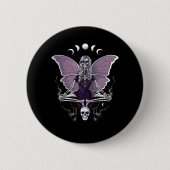Skeleton Butterfly Goth Ronde Button 5,7 Cm (Voorkant)