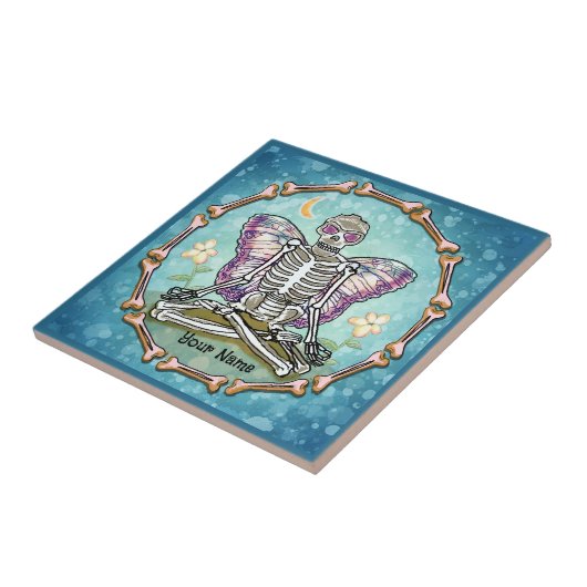 Skeleton Butterfly Tegeltje (Zijkant)