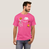 Skeleton Camping Halloween Pompoen Kampvuur Wandel T-shirt (Voorkant volledig)
