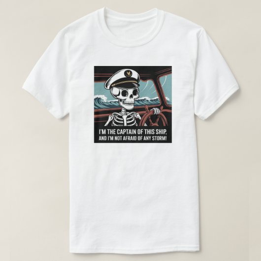 Skeleton Caption Shirt. Kapitein's Halloween shirt (Design voorkant)
