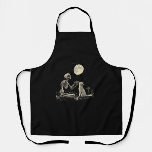 Skeleton Cat Full Moon Mystic Gothic Dark Art West Schort