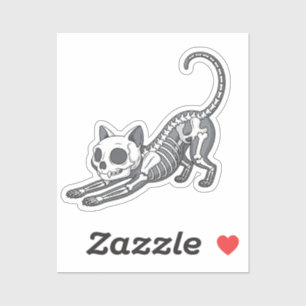 Skeleton Cat - Grappige X-ray Style Halloween Stic Sticker