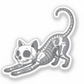 Skeleton Cat - Grappige X-ray Style Halloween Stic Sticker (Voorkant)