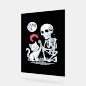 Skeleton Cat Halloween Funny Schattige Spooky Esse Acryl Bord (Hoek)