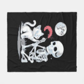 Skeleton Cat Halloween Funny Schattige Spooky Esse Fleece Deken (Voorkant (Horizontaal))