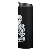 Skeleton Cat Halloween Funny Schattige Spooky Esse Thermosbeker (Geroteerd rechts)