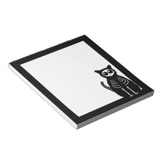 Skeleton Cat Halloween Notitieblok (Schuin)
