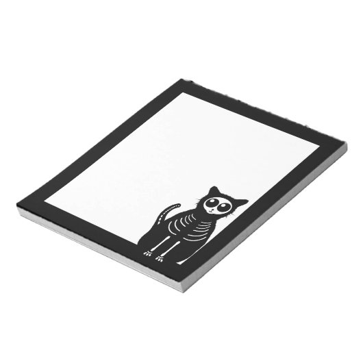 Skeleton Cat Halloween Notitieblok (Linkerzijde)