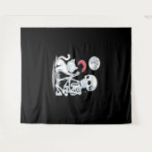 Skeleton Cat Skull kat Schattige Halloween Design Wandkleed (Voorkant (horizontaal))