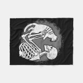Skeleton Cat Skull Kat Schattige Halloween Mannen  Fleece Deken (Voorkant (Horizontaal))