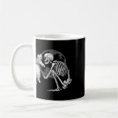 Skeleton Cat Skull Kat Schattigee geest Halloween Koffiemok (Links)