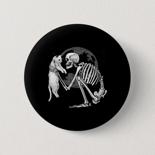 Skeleton Cat Skull Kat Schattigee geest Halloween Ronde Button 5,7 Cm (Voorkant)