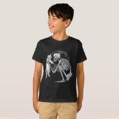 Skeleton Cat Skull Kat Schattigee geest Halloween T-shirt (Voorkant volledig)