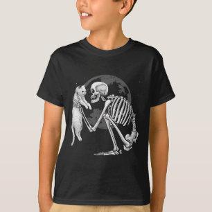 Skeleton Cat Skull Kat Schattigee geest Halloween  T-shirt