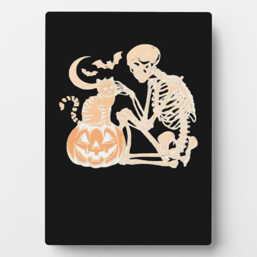 Skeleton Cat Skull kitty Cute Halloween Design Cla Fotoplaat (voorkant)