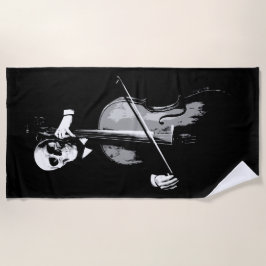 Skeleton Cellist Dark Minimal Illustration Strandlaken