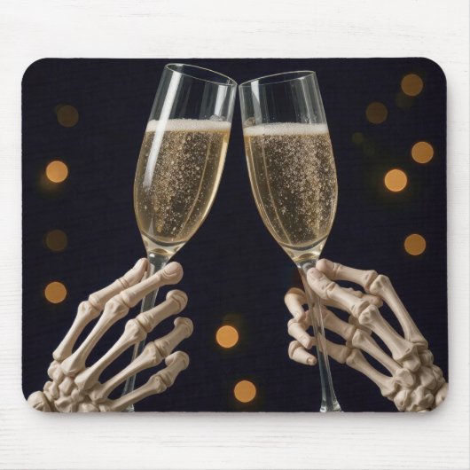 Skeleton Champagne Toast Muismat (Voorkant)
