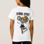 Skeleton Cheerleader Halloween School Spirit T-shirt (Achterkant)