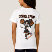 Skeleton Cheerleader Halloween School Spirit T-shirt (Achterkant)
