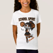 Skeleton Cheerleader Halloween School Spirit T-shirt (Voorkant)