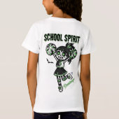 Skeleton Cheerleader Halloween School Spirit T-shirt (Achterkant)