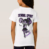 Skeleton Cheerleader Halloween School Spirit T-shirt (Achterkant)