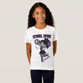 Skeleton Cheerleader Halloween School Spirit T-shirt (Voorkant volledig)