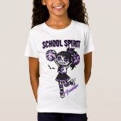 Skeleton Cheerleader Halloween School Spirit T-shirt (Voorkant)