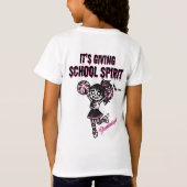 Skeleton Cheerleader Het geeft School Spirit T-shirt (Achterkant)