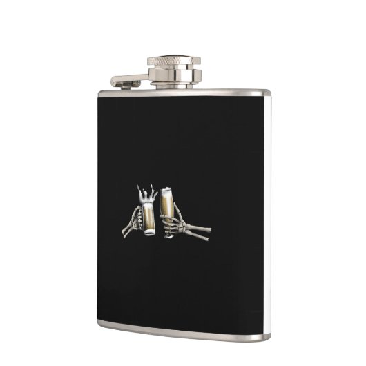 Skeleton Cheers op een Heupfles (Links)