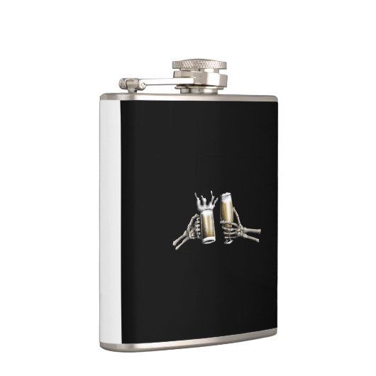 Skeleton Cheers op een Heupfles (Rechts)