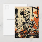 Skeleton Chef Feestdagenkaart (Voorkant / Achterkant)