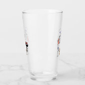 Skeleton Chef Grilling BBQ en Dog Gnawing on Bone Glas (Links)