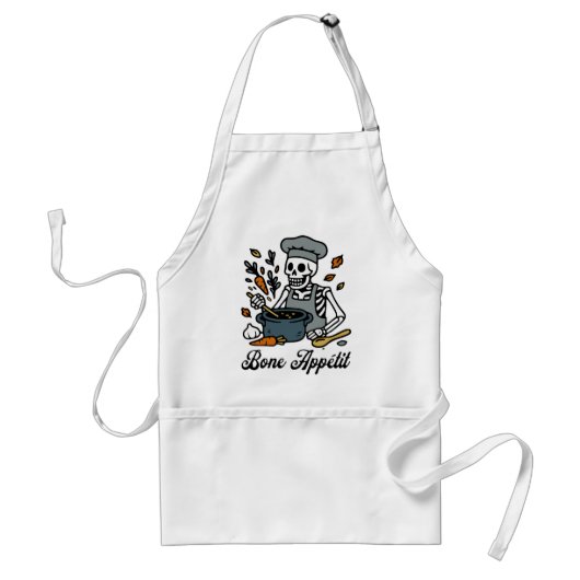 Skeleton Chef Halloween - Grappig Herfst Baking Gi Standaard Schort (Voorkant)